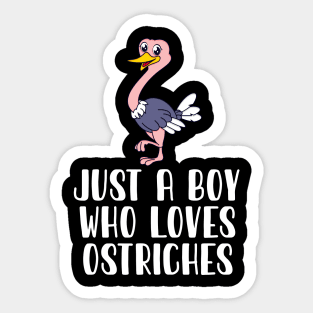 Just A Boy Who Loves Ostriches Sticker